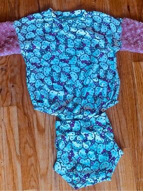 Hello Kitty Turquoise and Pink Diaper Cover Set